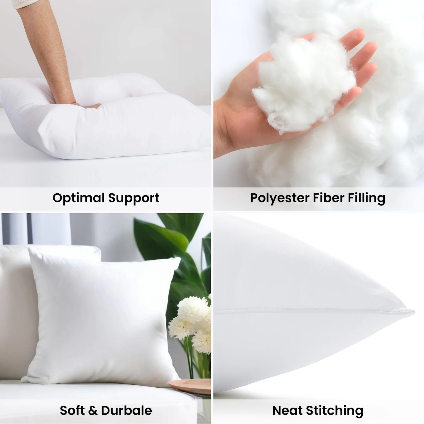 LDC Lux Decor Collection Pillow Inserts 4 Fluffy High Loft