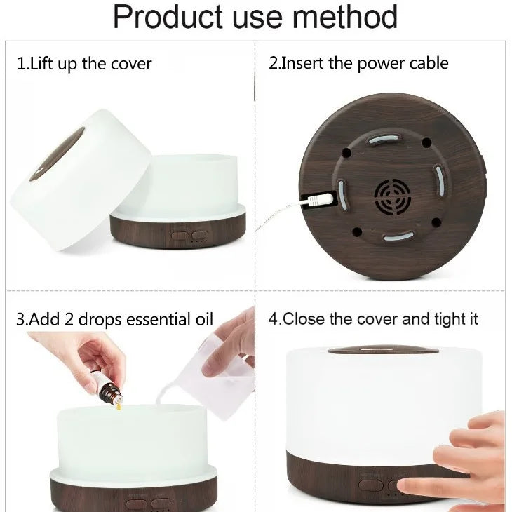 Miflame Ultrasonic Air Humidifier With Aromatherapy Cool Mist 500ml