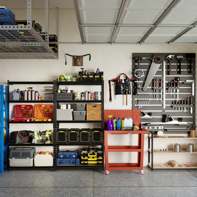 Heavy-Duty Metal Storage Rack With 2000-Lb Per Layer, Adjustable Height