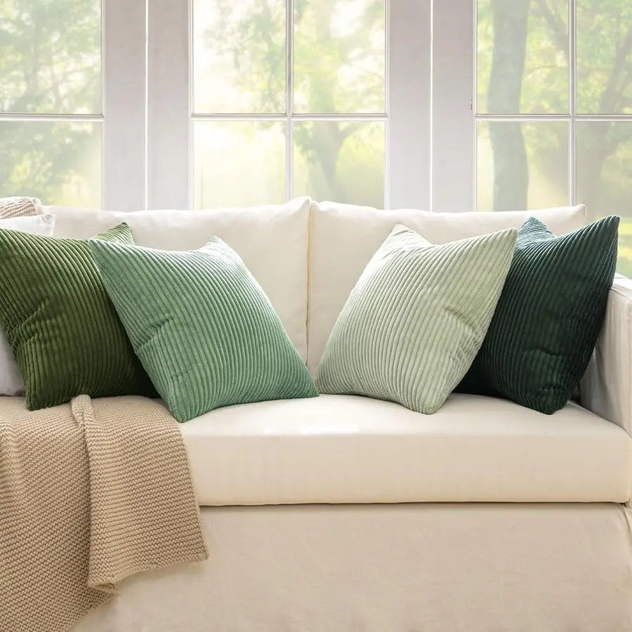 Boho Farmhouse Corduroy Throw Pillow Covers Set Of 4