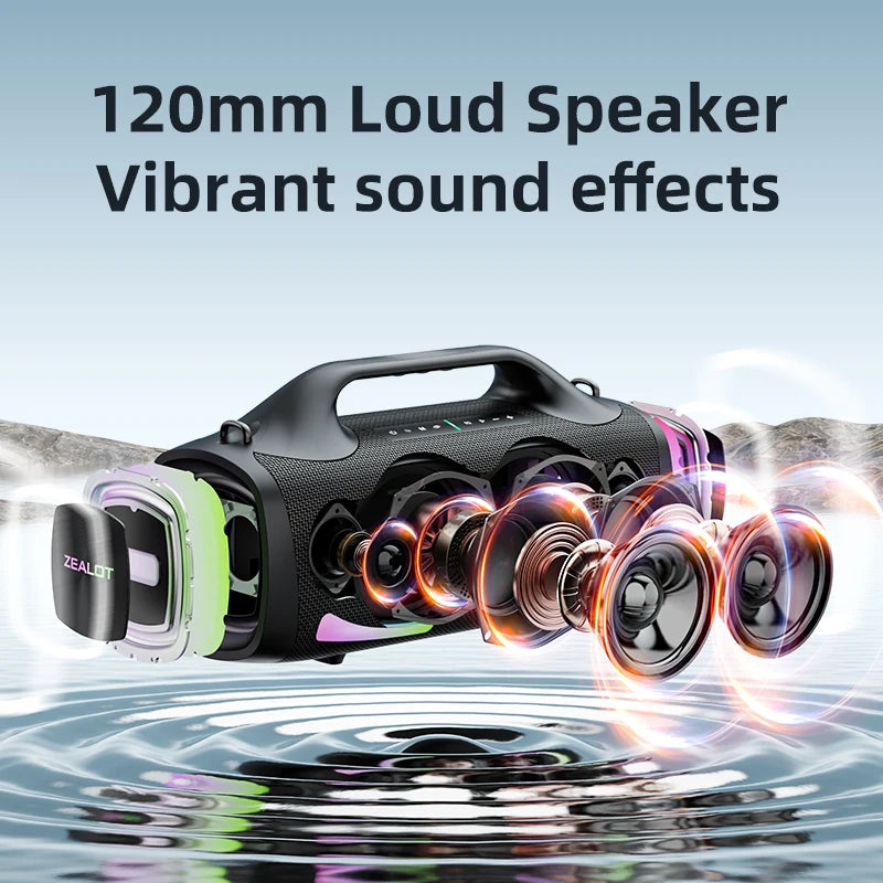 Zealot 100W Bluetooth Speaker With Stereo Sound And Power Bank