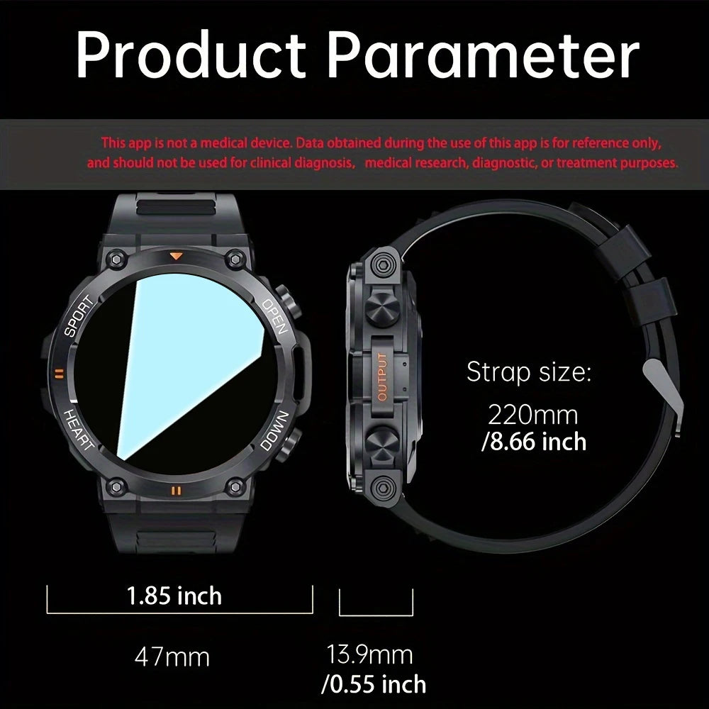 SENBONO Rugged Military Smartwatch for Men 100 Sports BT Call Waterproof