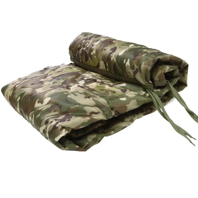 Tactical Army Poncho Liner Woobie Quilted Blanket for Camping and Hunting