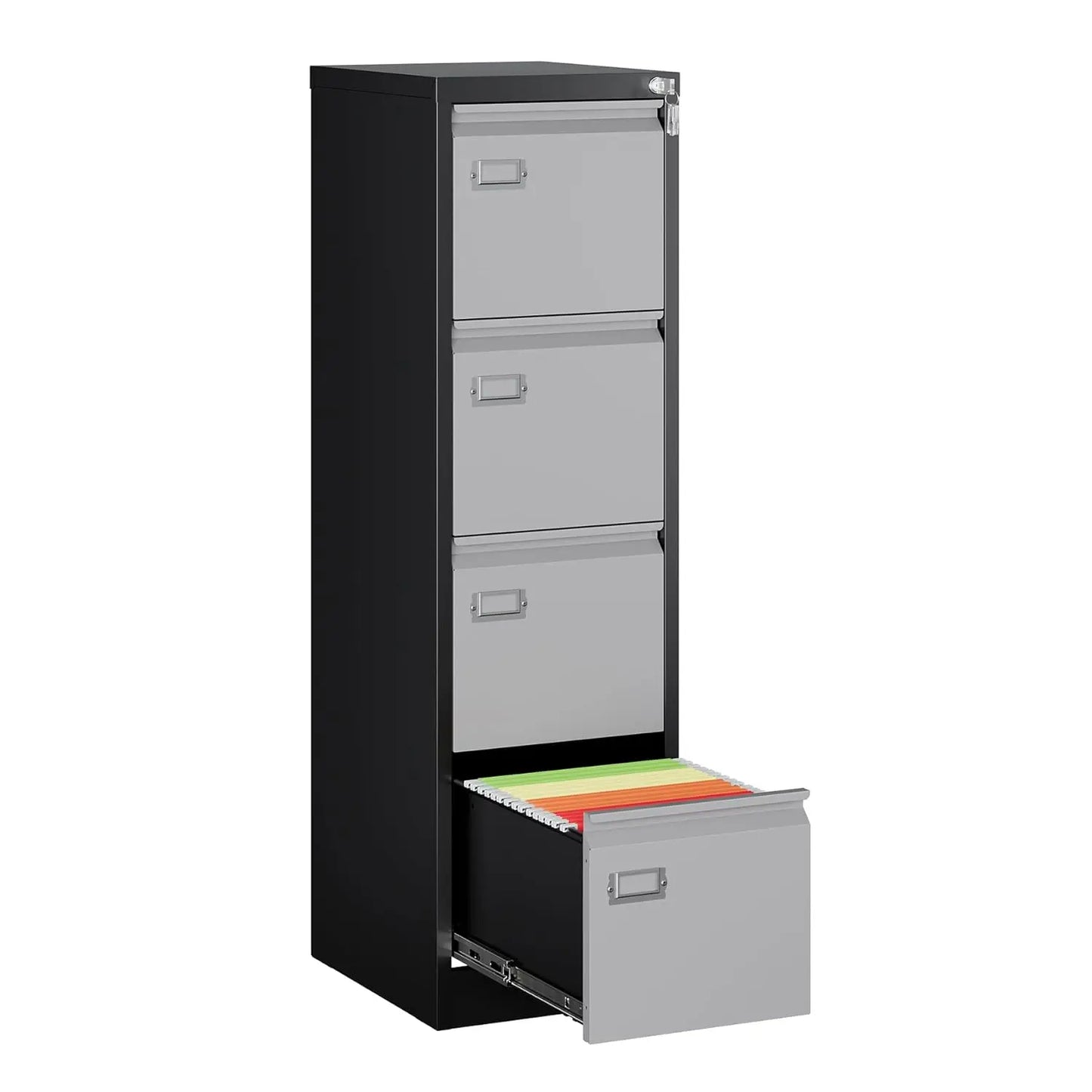 MIIKO 4 Drawer Filing Cabinet With Lock Metal Office Furniture