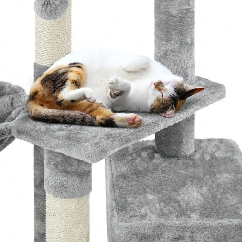 Cat Tree 3-Tier Indoor Cat Tower With Condo Platform Nest