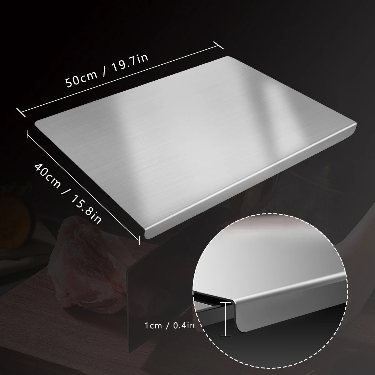 304 Stainless Steel Cutting Board For Kitchen And Food Prep