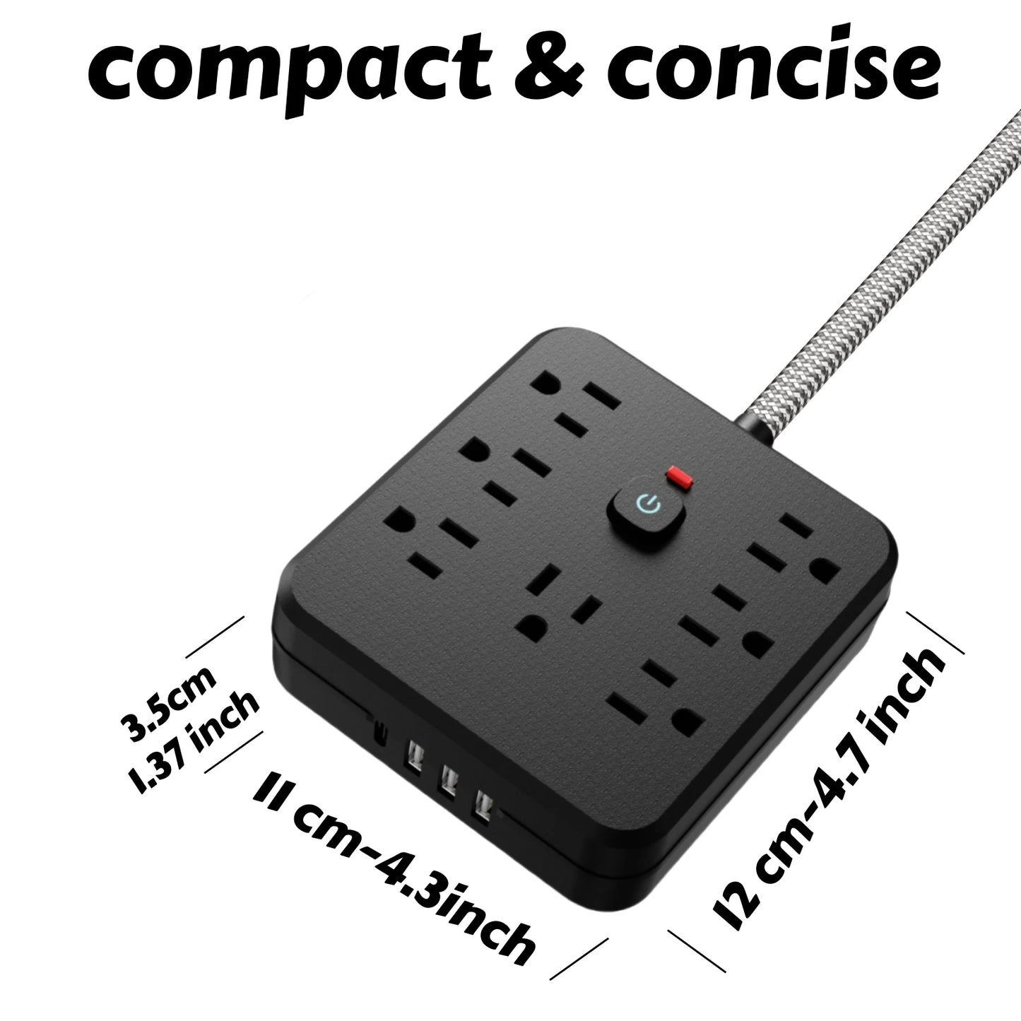 TRANSTON Eleven In One Surge Protector With 7 Sockets USB