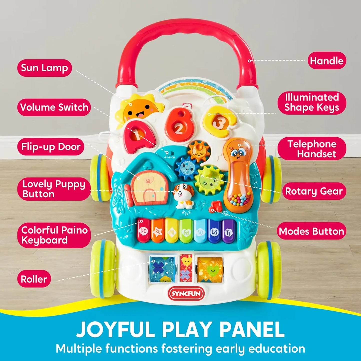 Joyfy 2 In 1 Learning Walker Sit To Stand Educational