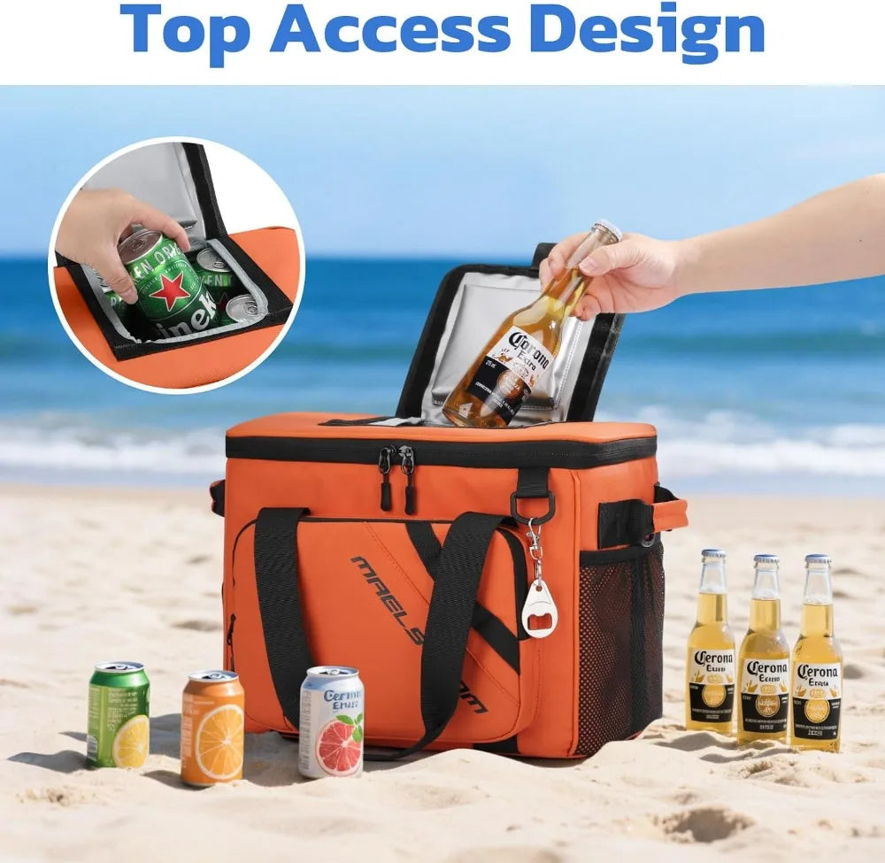 Leakproof Insulated Cooler Bag 30 Can Capacity With Bottle Opener