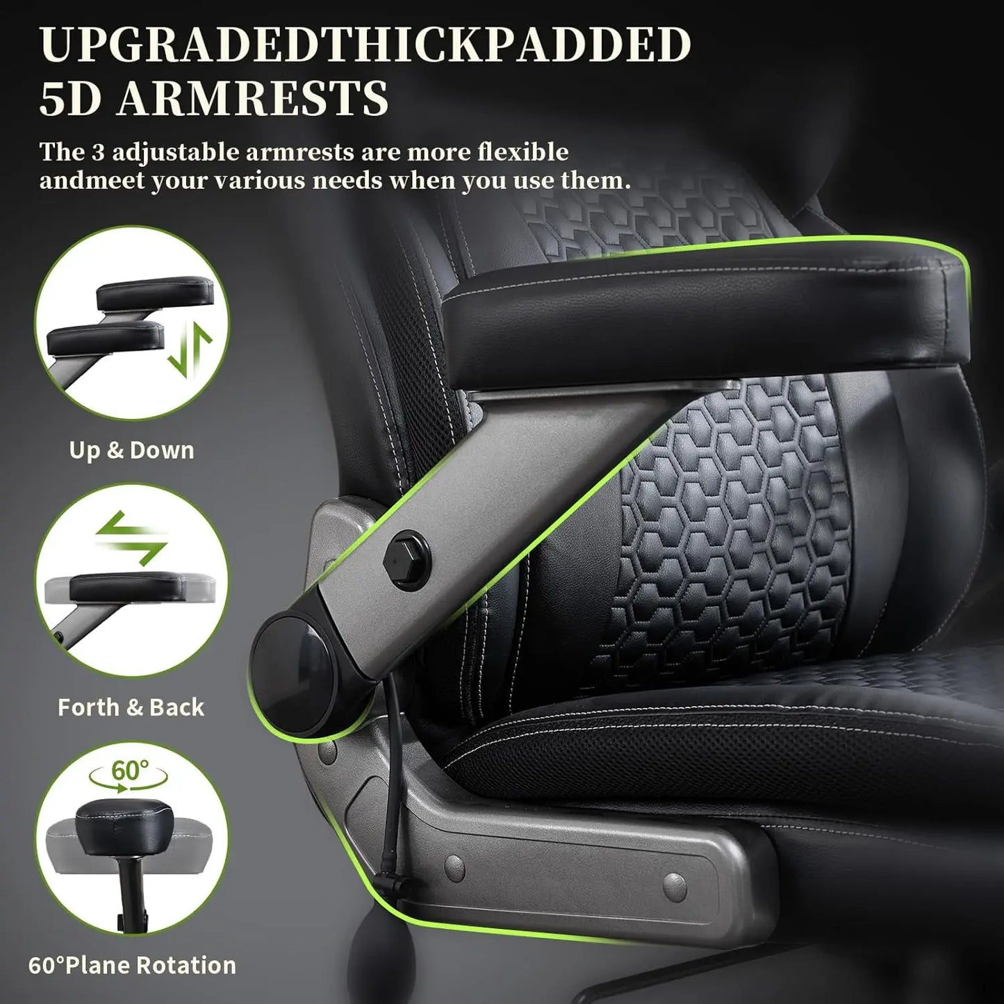 Heavy Duty Office Chair 700lb Capacity With 5D Flip Armrests