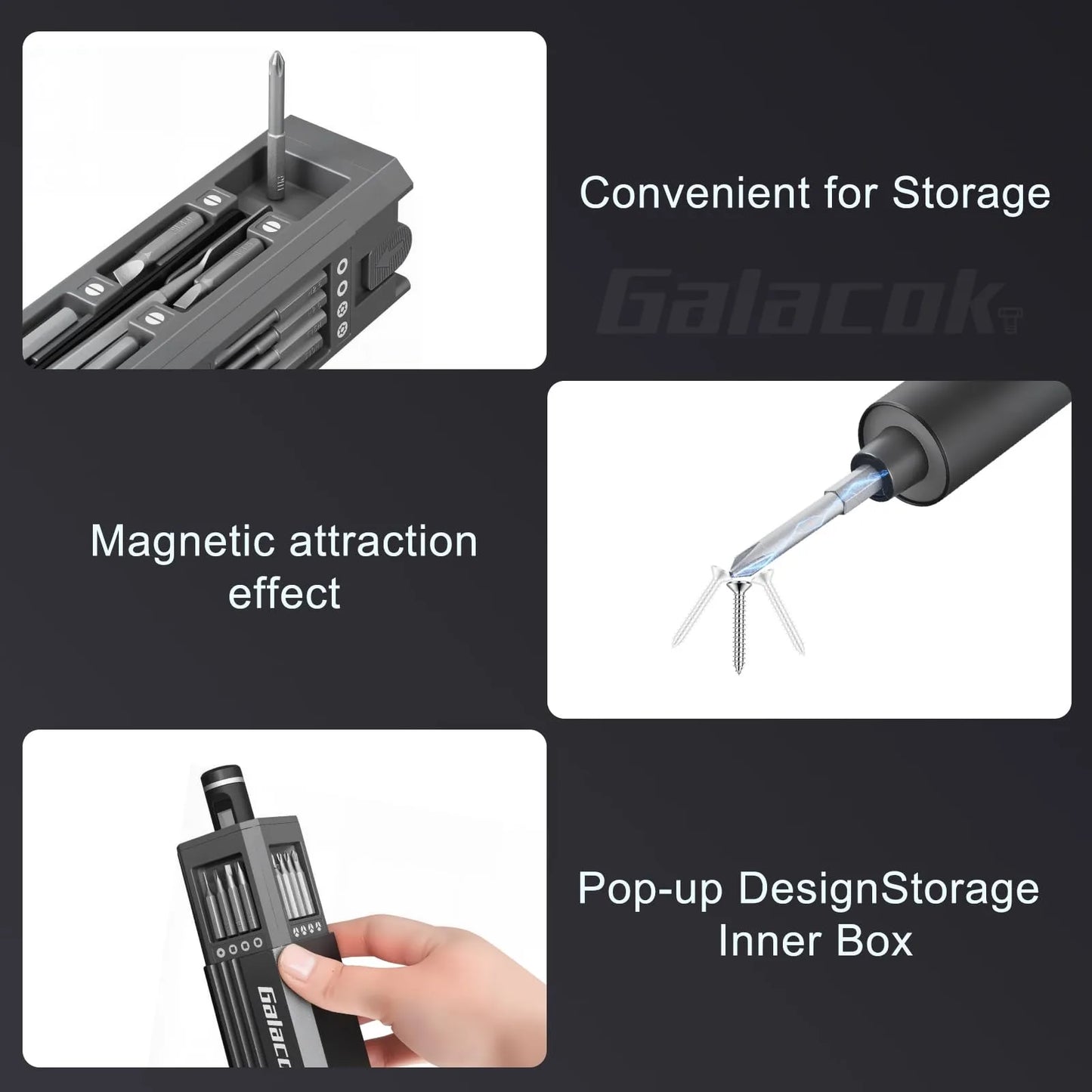 Galacok 49-In-1 Precision Electric Screwdriver Set Magnetic Bits