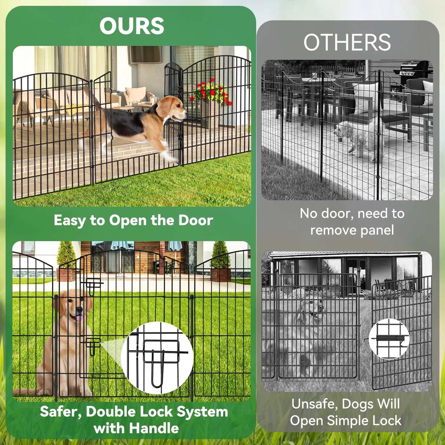 Decorative Garden Fence With Gate Temporary Dog Fencing Outdoor