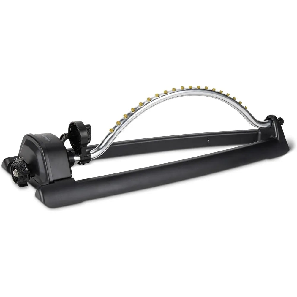 Rotating Lawn Sprinkler with Adjustable Arms, 1500 sq ft Coverage, Black