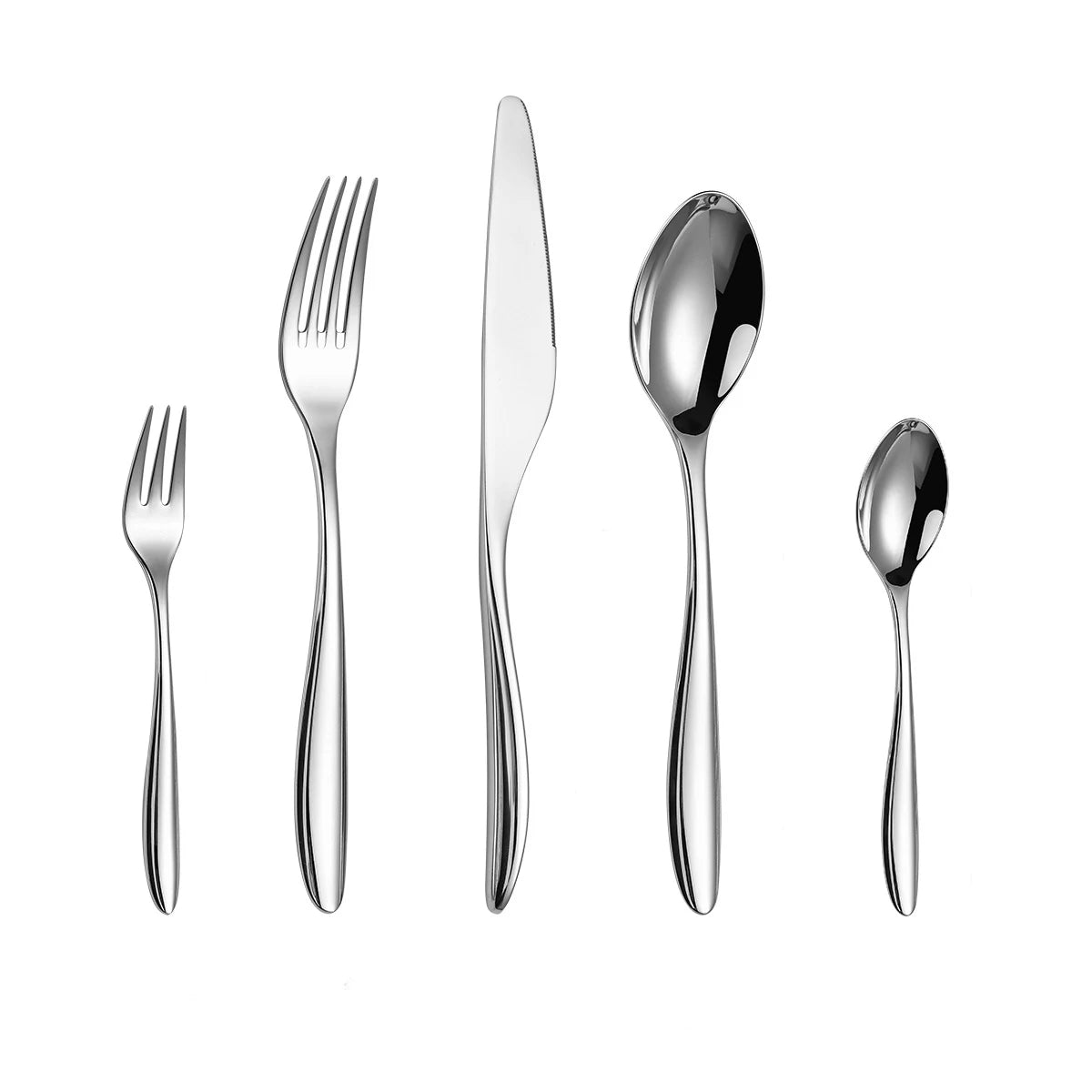 NONEDinnerware Stainless Steel Flatware Set Mirror Polished Heavy Duty