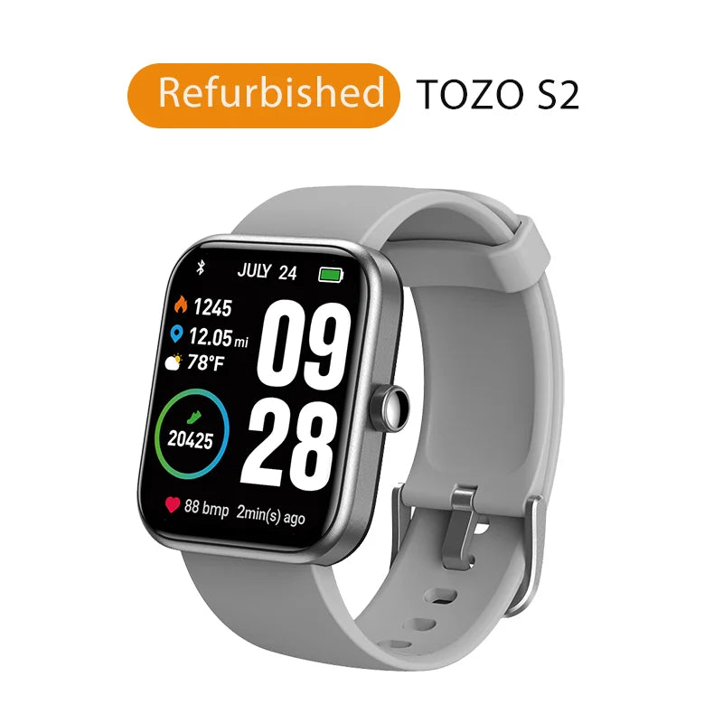 TOZO S2 Smartwatch Waterproof 5ATM Alexa Built In Fitness Tracker