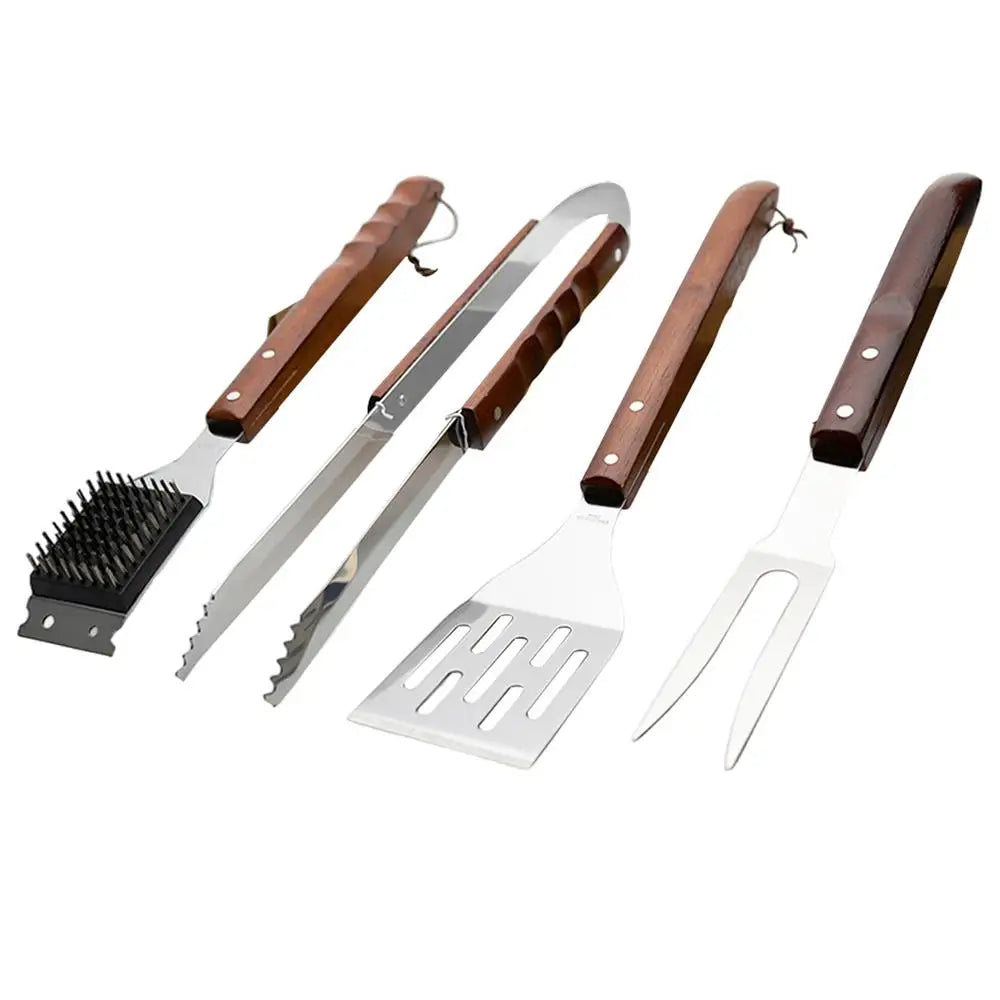 Grill Utensils Set Stainless Steel 4 Piece Heavy Duty BBQ Tools