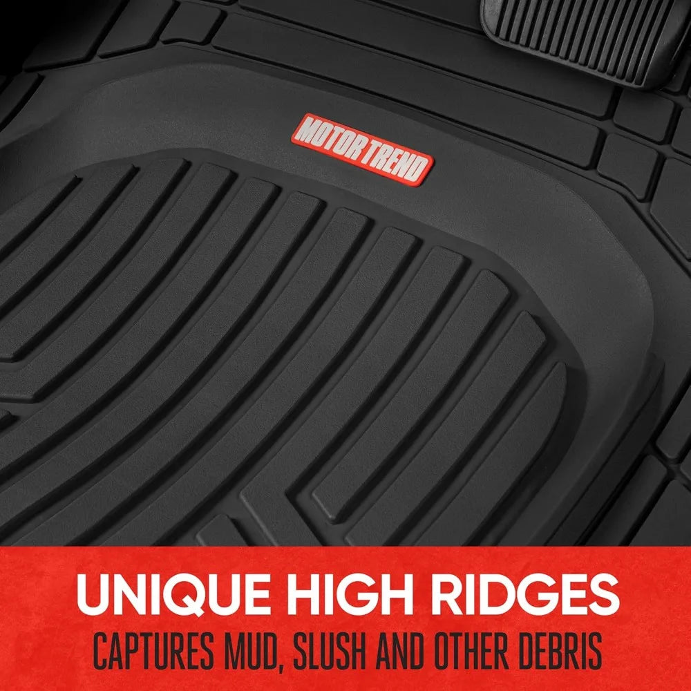 All Weather Floor Mats Set For Cars SUVs And Vans Deep Dish Protection