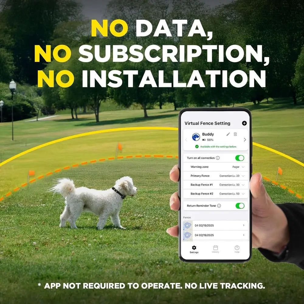 GPS Dog Fence System No Monthly Fees Waterproof Collar