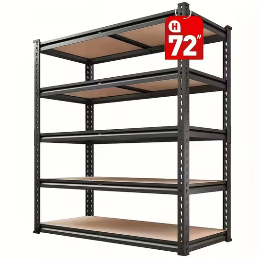 Heavy-Duty Metal Storage Rack With 2000-Lb Per Layer, Adjustable Height