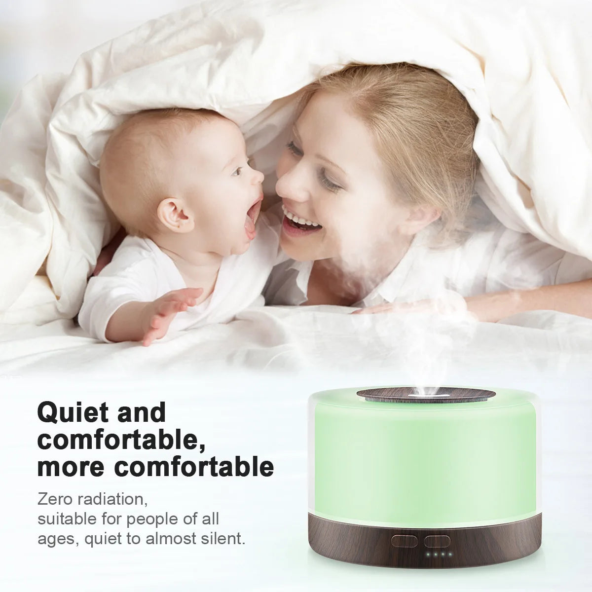 Miflame Ultrasonic Air Humidifier With Aromatherapy Cool Mist 500ml