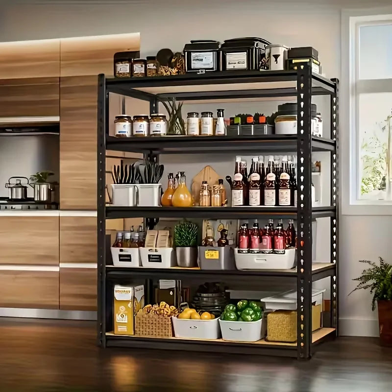 Heavy-Duty Metal Storage Rack With 2000-Lb Per Layer, Adjustable Height