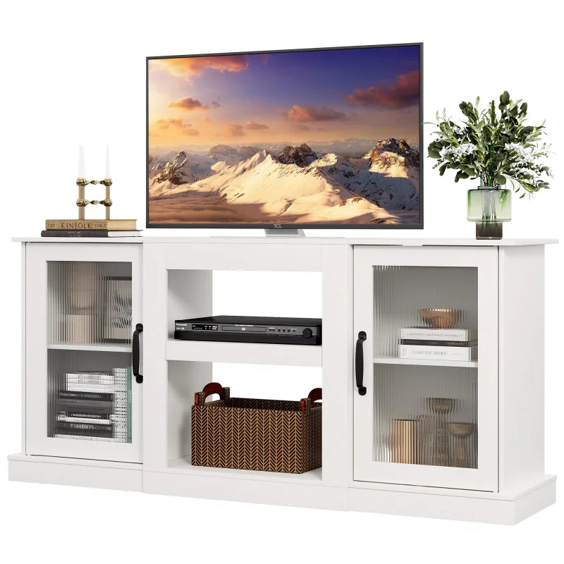 GALAXHERO TV Stand Retro Console With Open Shelves Living Room