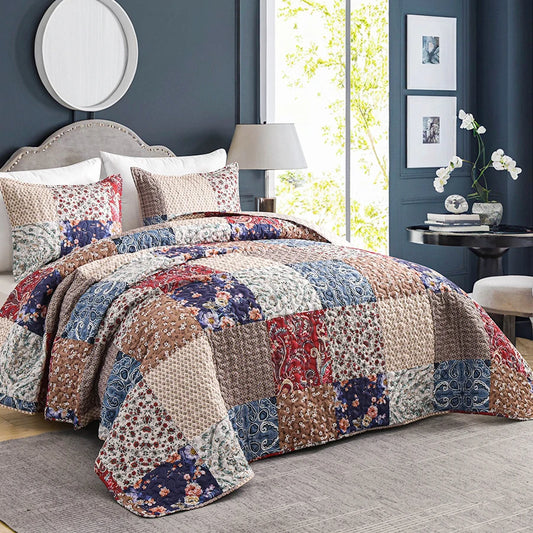 Four Season Quilted Bed Cover Set With Pillowcases