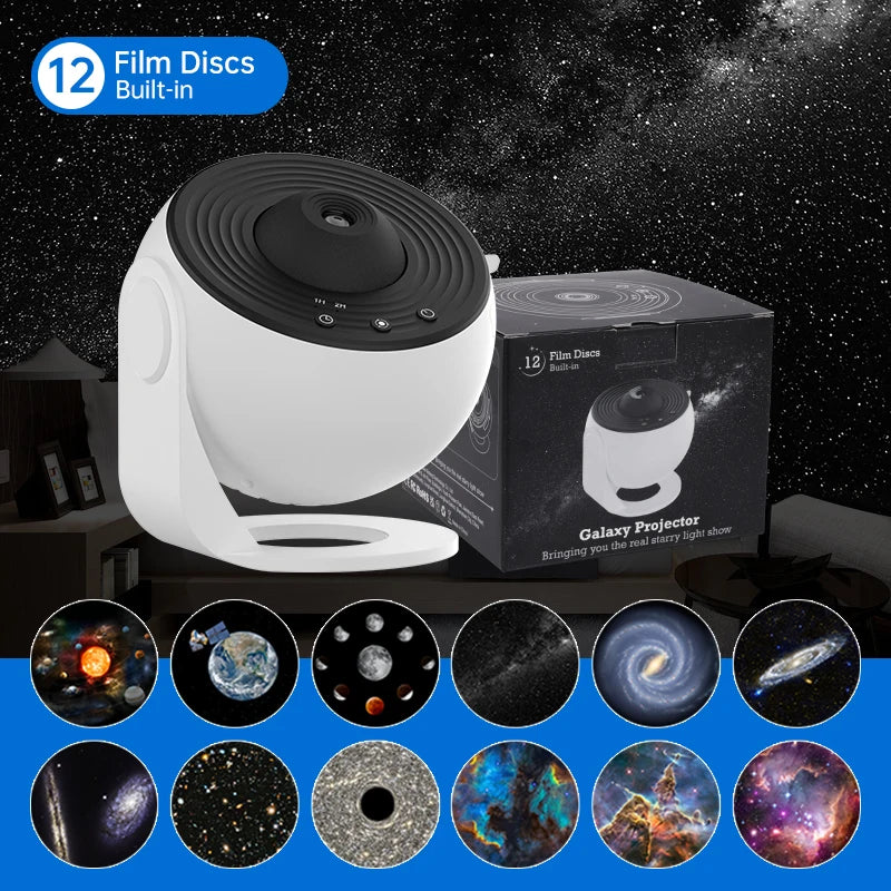 AUSYLE Night Light Galaxy Projector Starry Sky 360 Degree Lamp