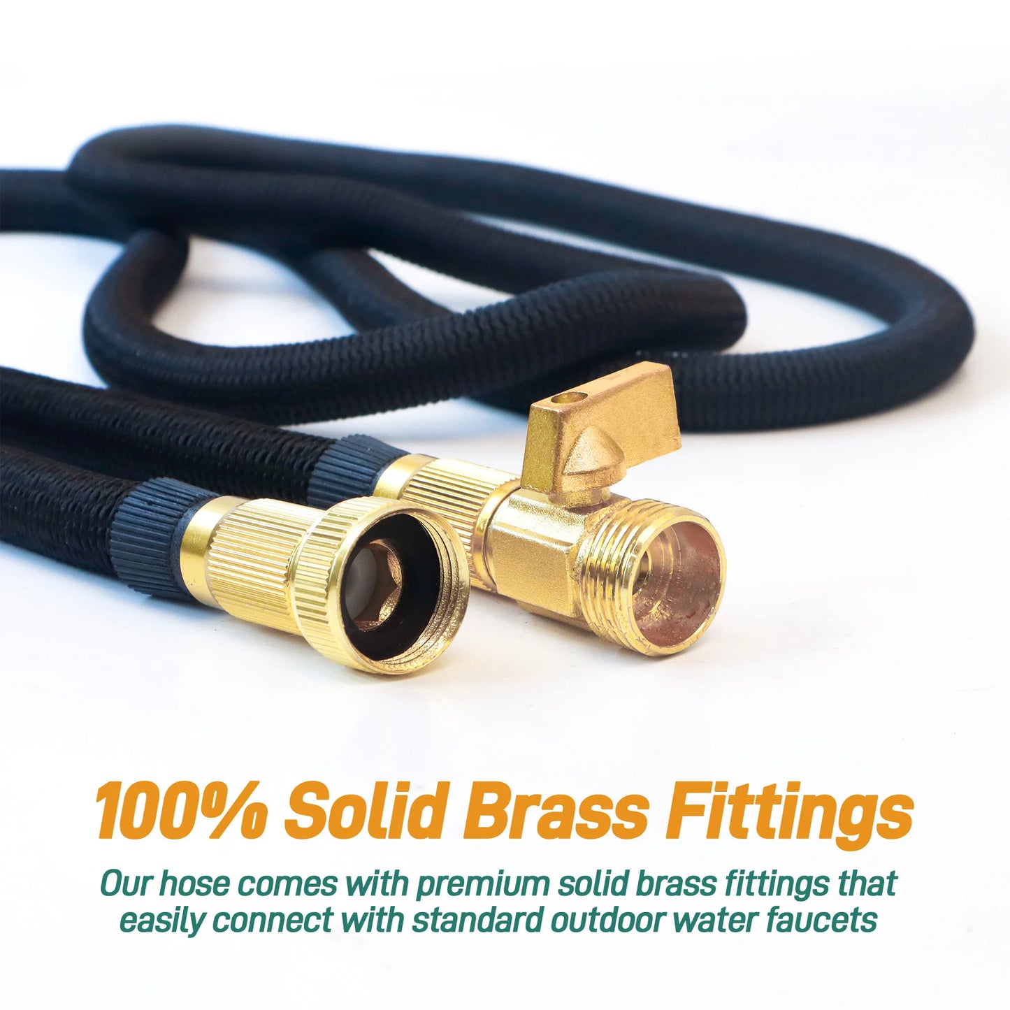 Expandable Garden Hose With Nozzle Lightweight Durable No Kink Flexible