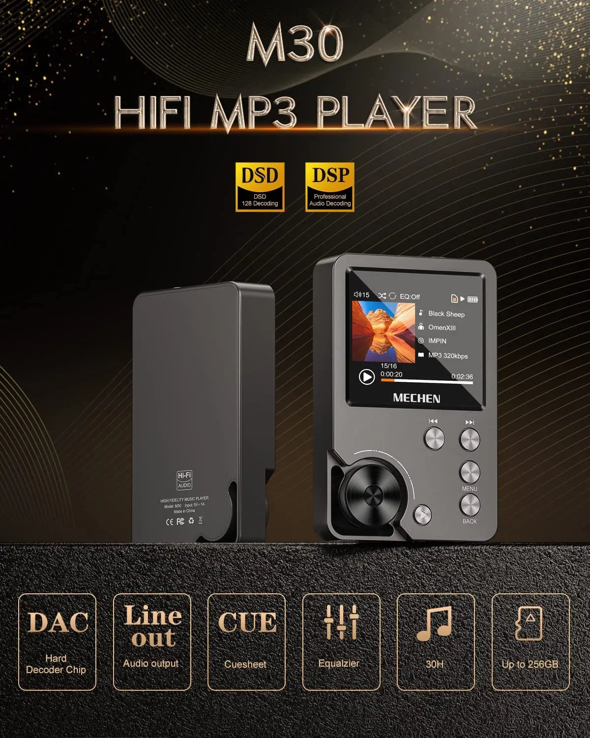 MeChen Portable High Resolution Digital Audio MP3 Player Lossless Dsd