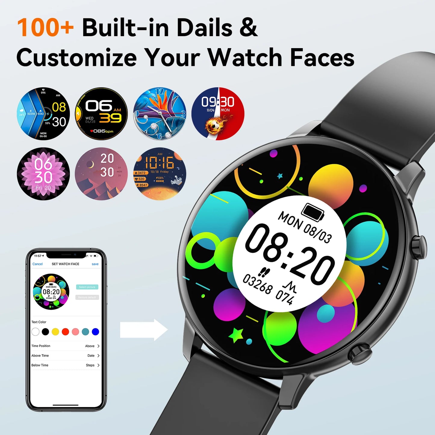 Smart Watch Bluetooth Calling IP67 Waterproof Heart Rate Fitness Tracker