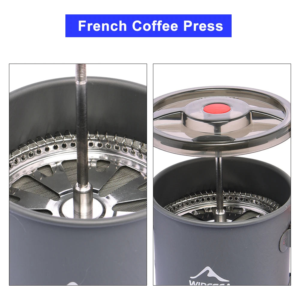 Widesea Camping Coffee Pot With French Press Outdoor Cup