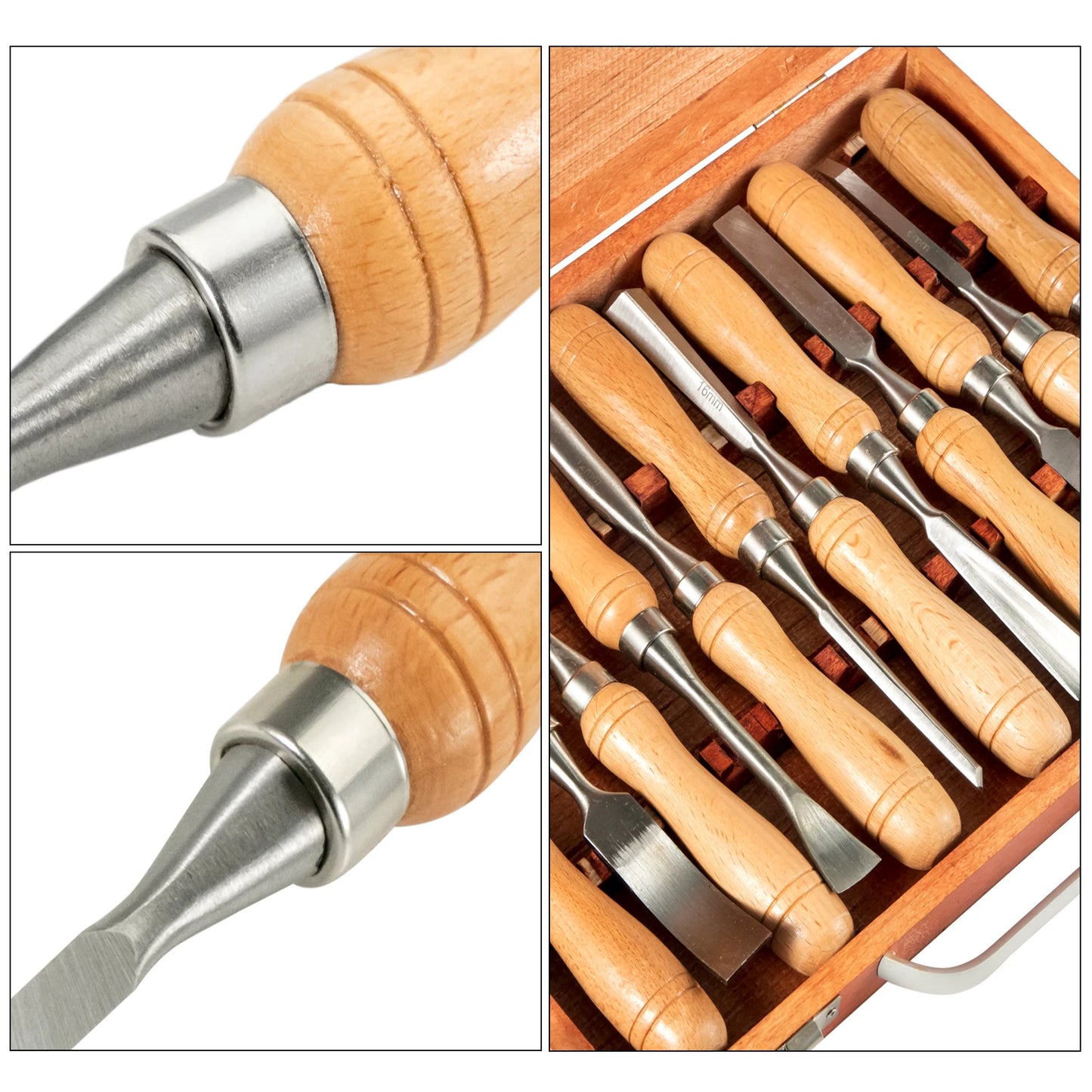 SucceBuy 12Pcs Wood Carving Chisel Set for Lathe Gouges