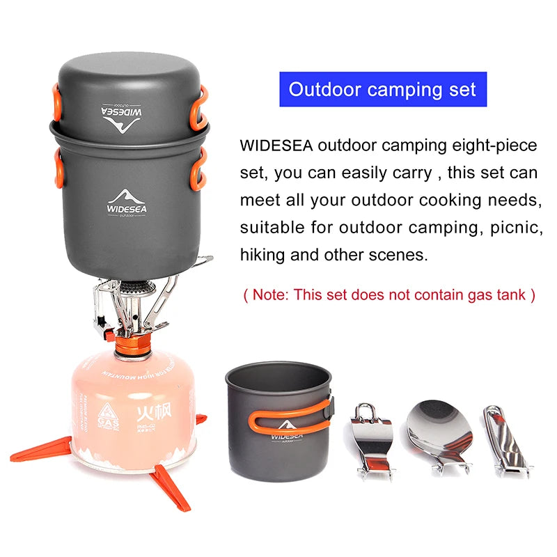Widesea Camping Cookware Set Outdoor Tableware Kit Portable Pot