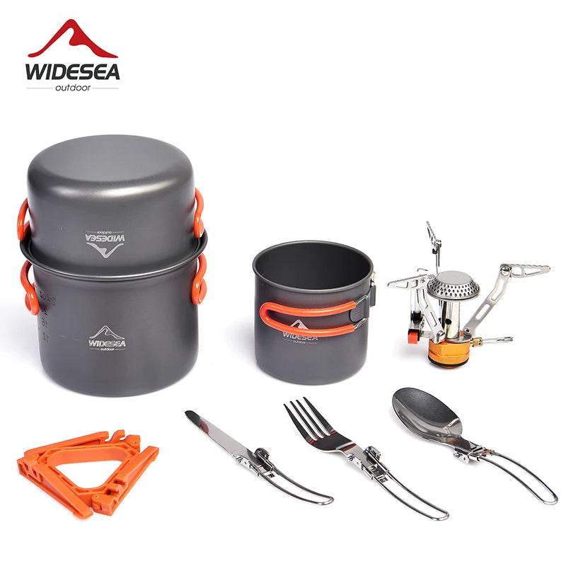 Widesea Camping Cookware Set Outdoor Tableware Kit Portable Pot