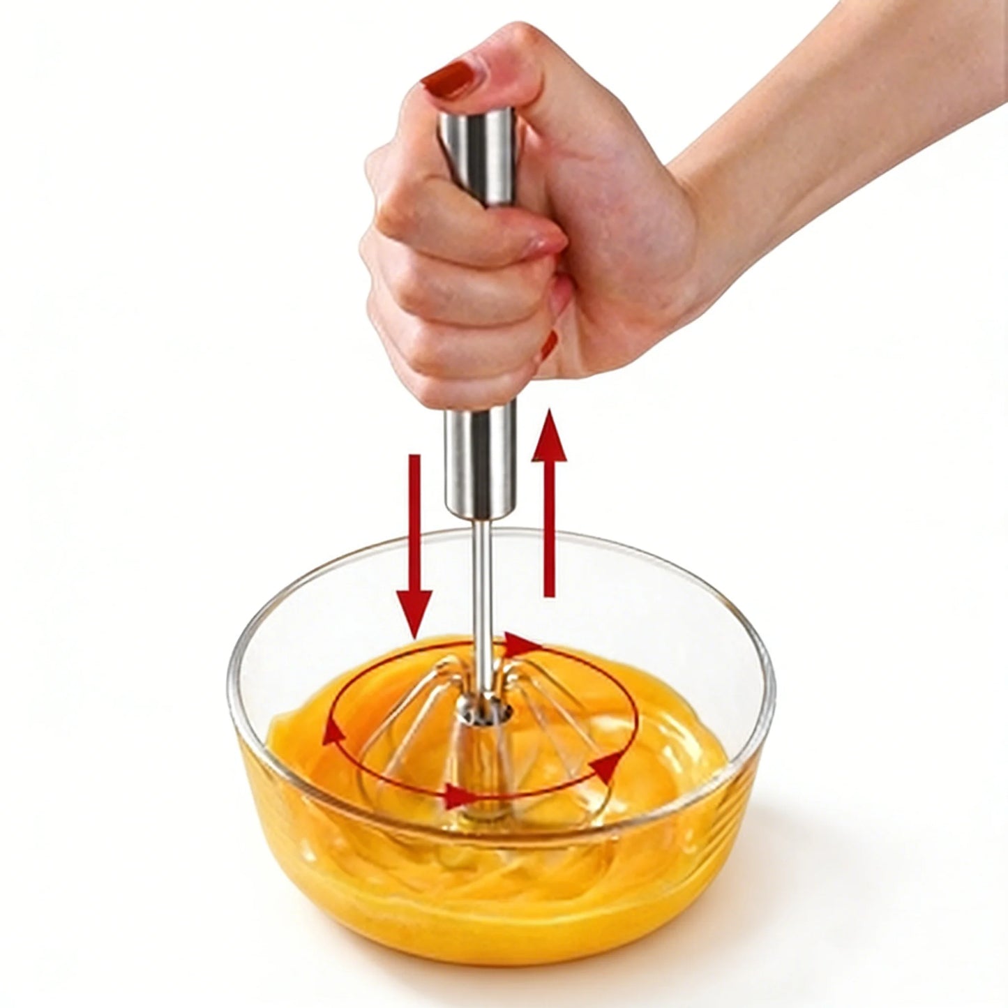 Manual 4 Speed Handheld Blender Stainless Steel For Mixing Whisking
