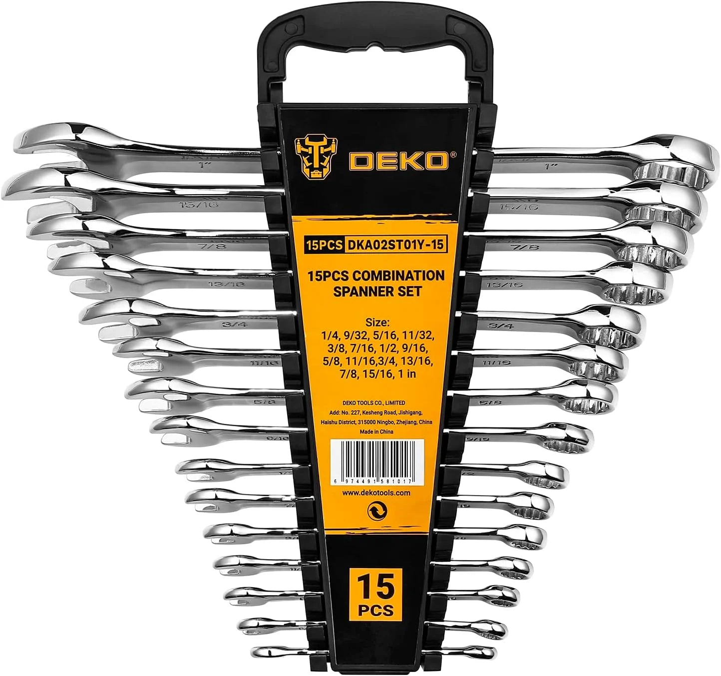 DEKOPRO 30 Piece SAE And Metric Combination Wrench Set