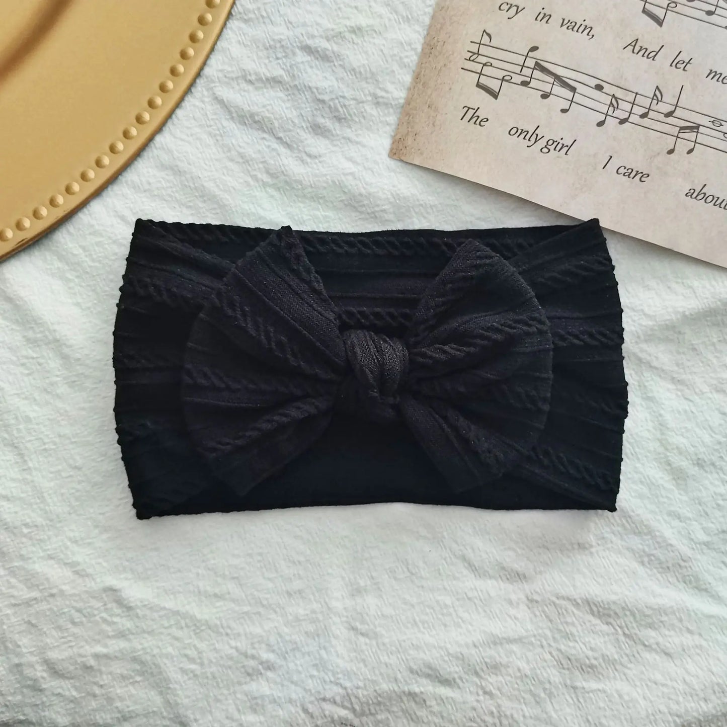Solid Color Baby Headband Bow Nylon Hair Band Accessories