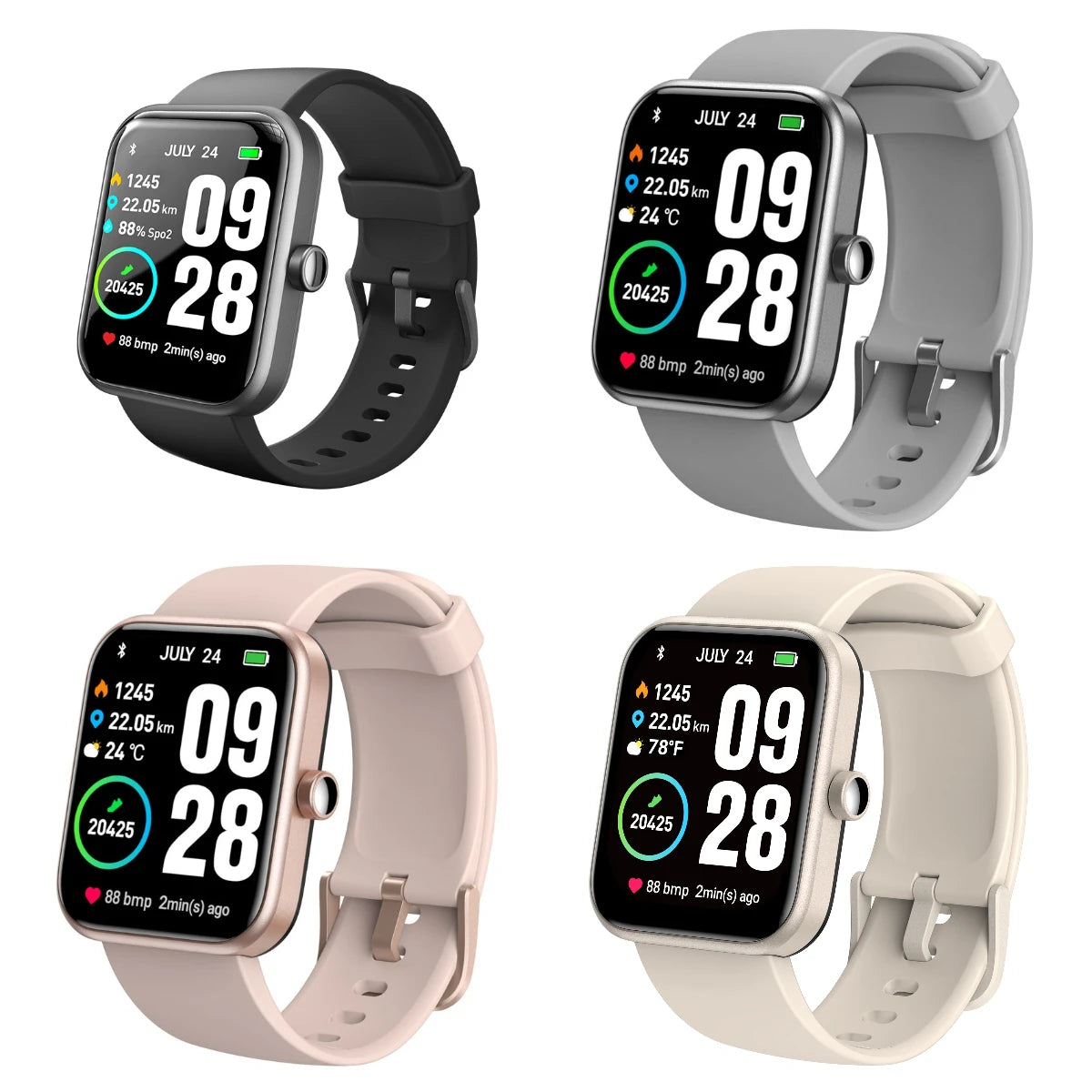 TOZO S2 Smartwatch Waterproof 5ATM Alexa Built In Fitness Tracker