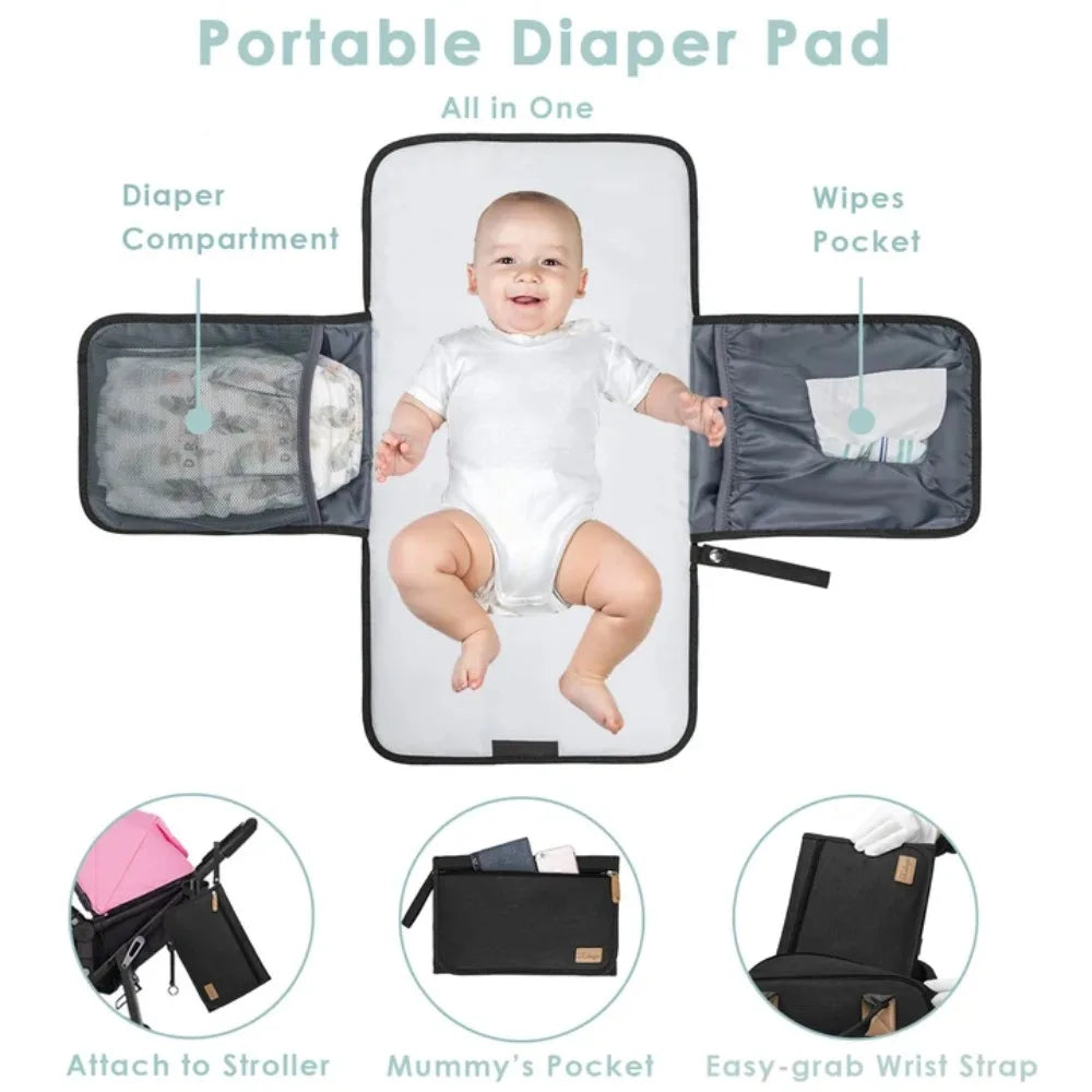 KABAQOO Diaper Bag Mommy Backpack With Changing Pad Pacifier Case, Baby Bag For Boy Girl Toddler - Large,Stylish, Waterproof Travel Quilted Diaper Bag For Mom - Baby Shower Gifts