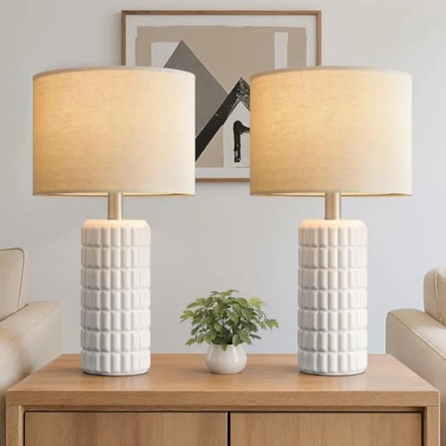Set Of 2 Modern Ceramic Table Lamps For Living Room