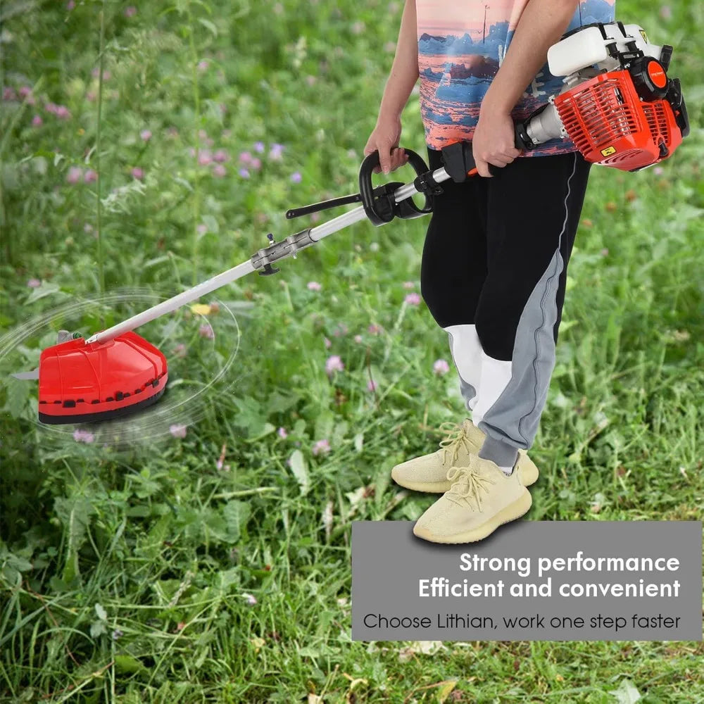 5-in-1 Gas Powered Multi Tool 52cc String Trimmer Edger Pole Saw Hedge Trimmer Brush Cutter