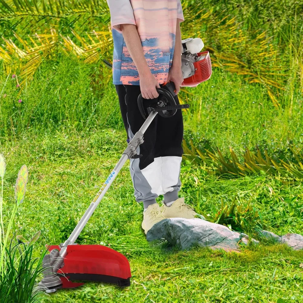 5-in-1 Gas Powered Multi Tool 52cc String Trimmer Edger Pole Saw Hedge Trimmer Brush Cutter