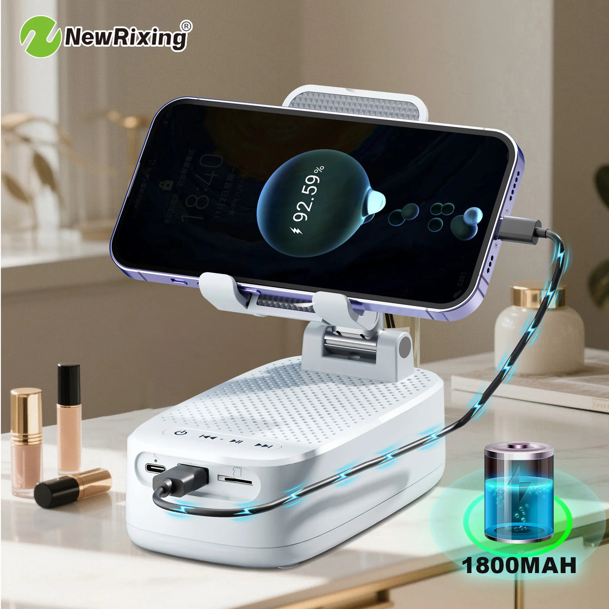 NewRixing Portable Wireless Speaker With Integrated Power Bank