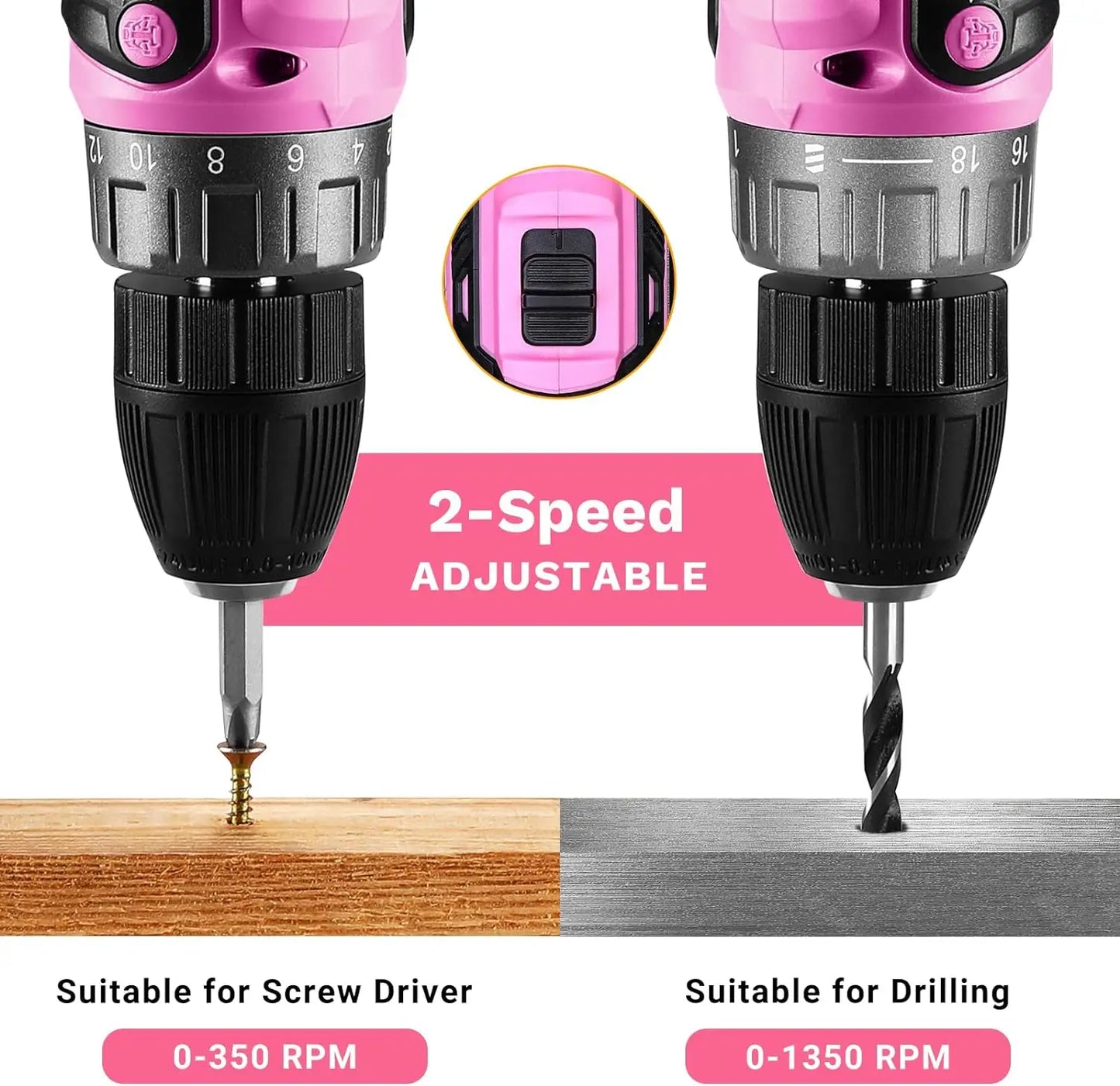 DEKO Cordless Power Drill 20V Set for Women Efficient