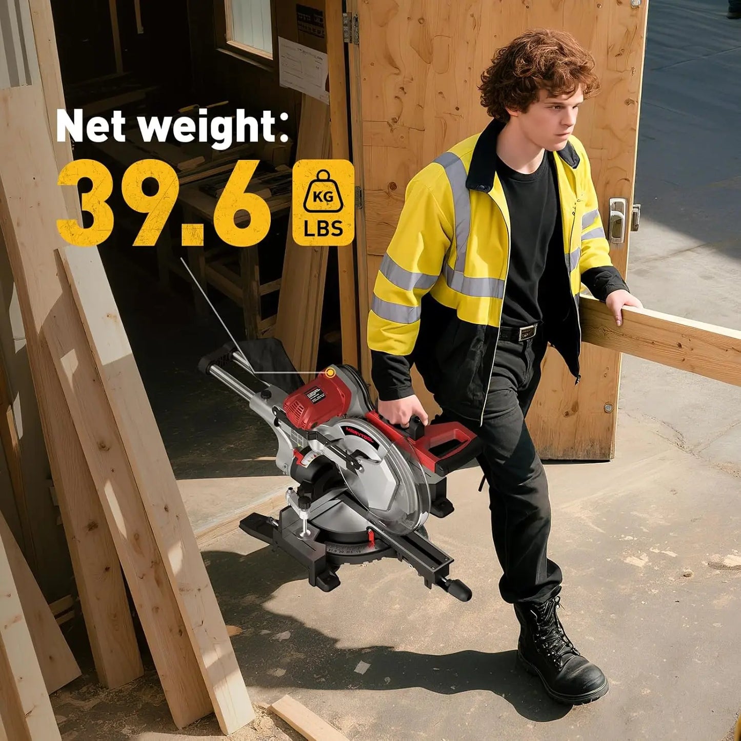 Marvtool Sliding Compound Miter Saw With Dual Bevel 0 To 45 Degrees