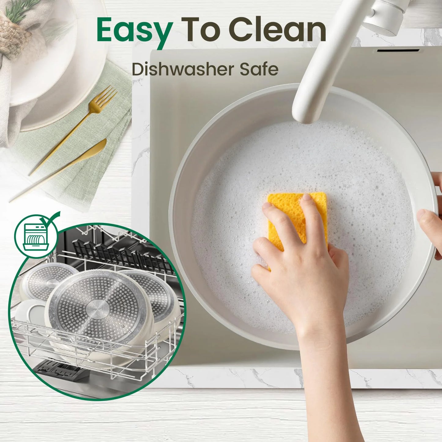 Pots And Pans Set Nonstick Detachable Handle Induction Oven Safe