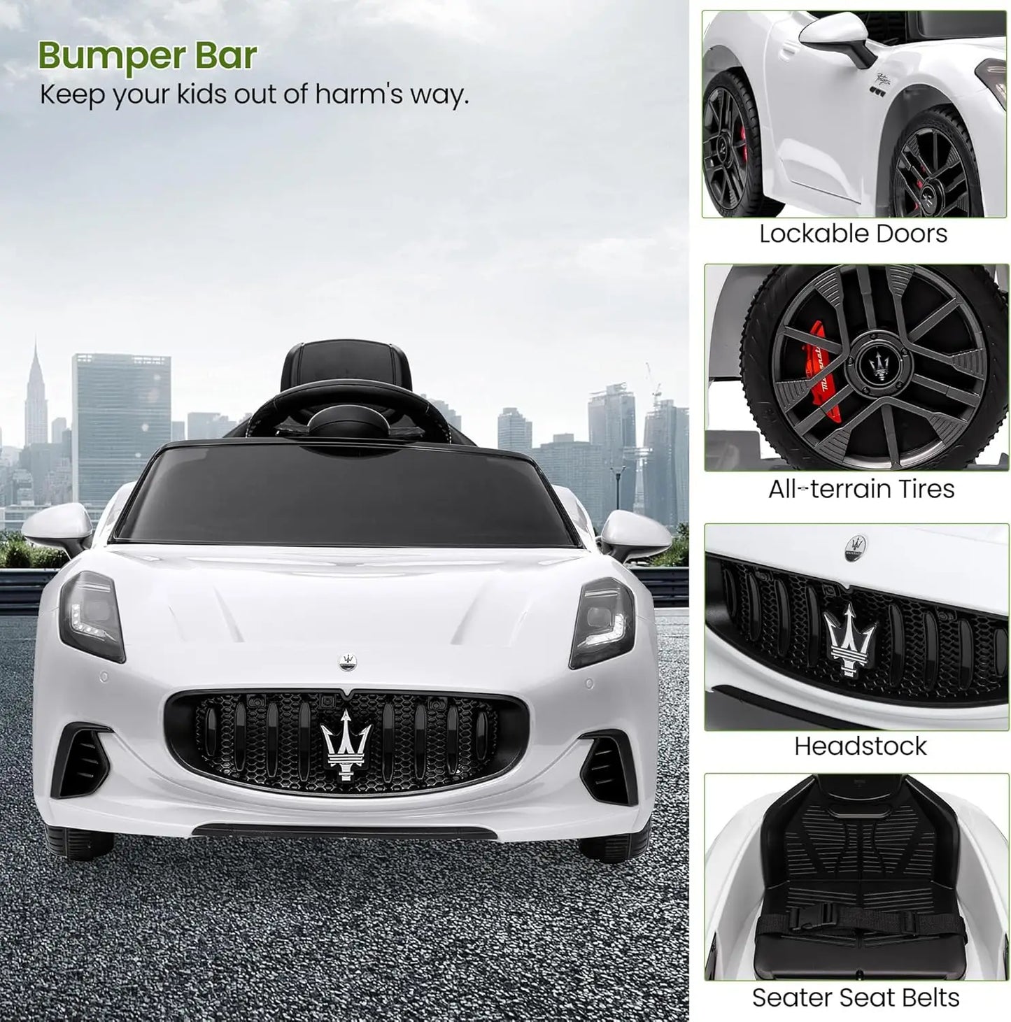 HiMISSE 12V Kids Electric Ride On Car With Remote Control