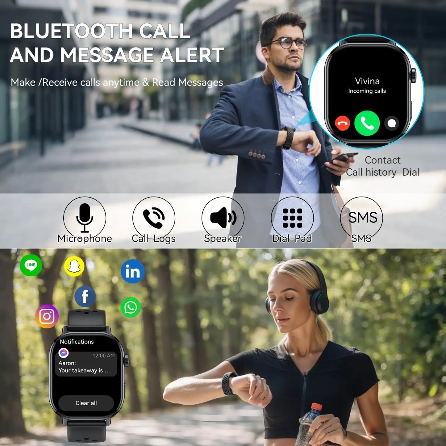 Nerunsa Smartwatch Men AMOLED GPS Always On Display 5ATM Waterproof