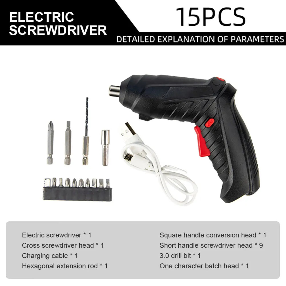 VKTECH 3.6V Cordless Electric Screwdriver Power Tool Set